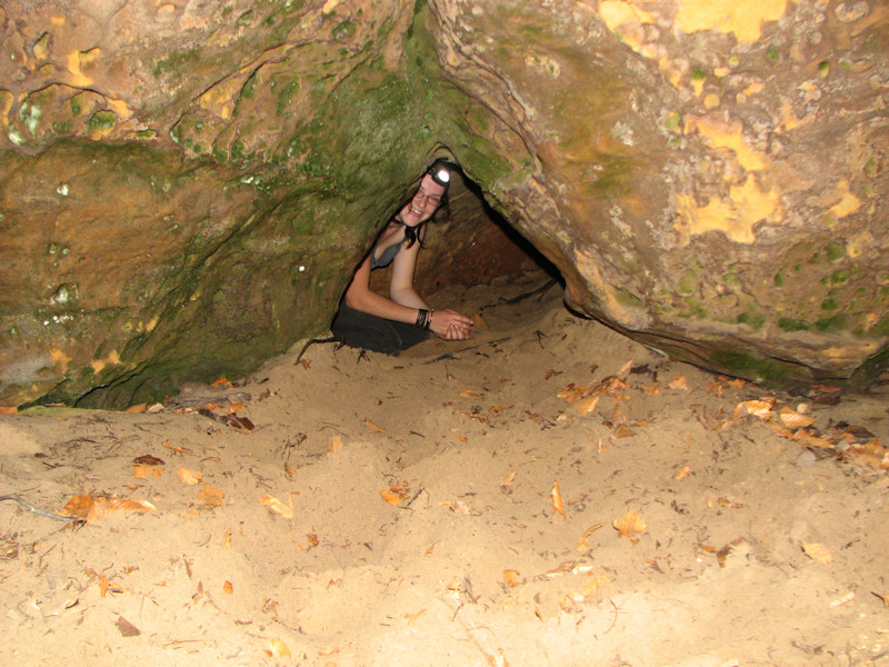Small cave in elbe-sandstone